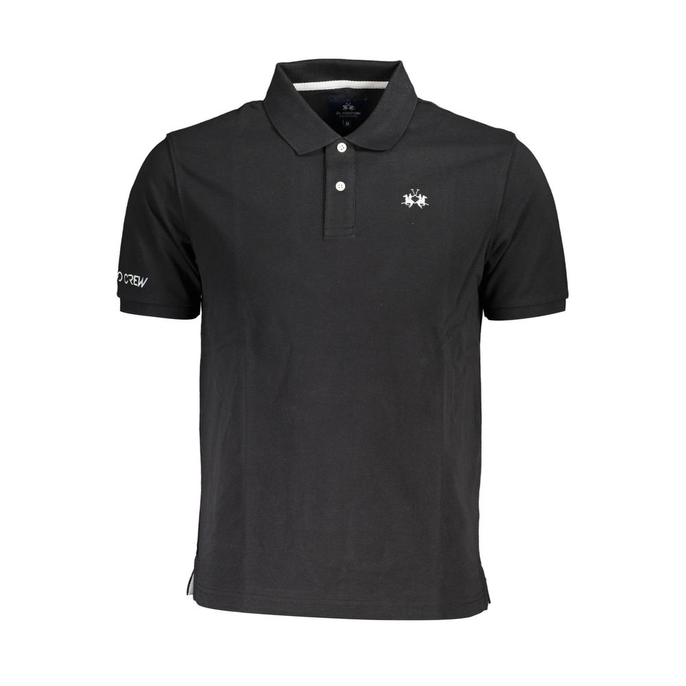 Polo de algodón negro para hombre