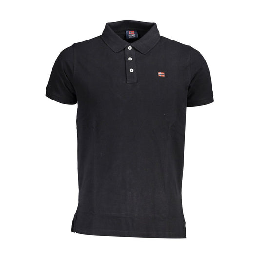 Schwarzes Poloshirt aus Baumwolle