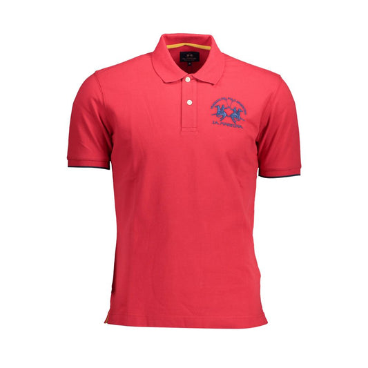 Polo de algodón rojo para hombre