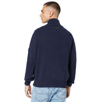 Blauer Baumwollpullover