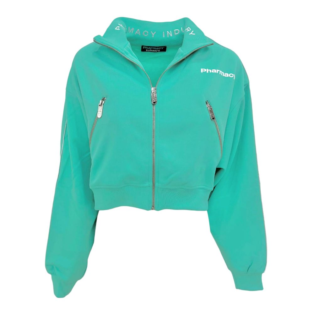 Chaqueta de traje elegante de color verde con cremallera completa