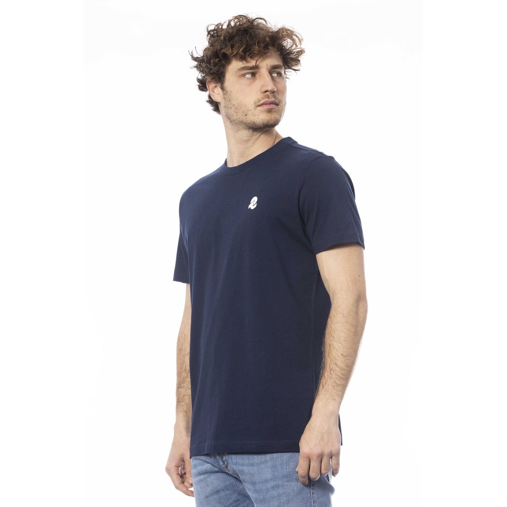 Camiseta de algodón azul para hombre