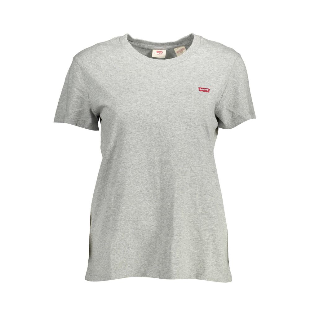 "Gray Cotton Women T-Shirt"