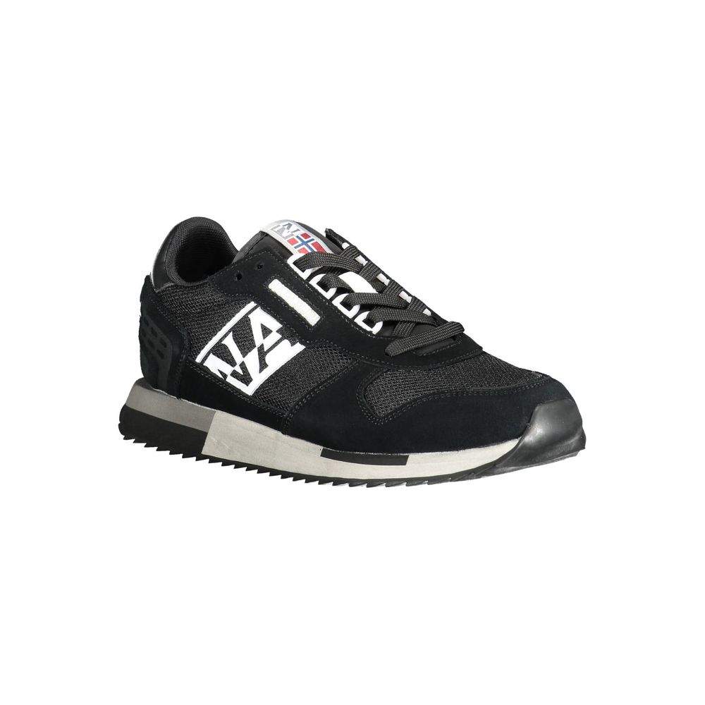 Schwarze Leder Herren Sneaker