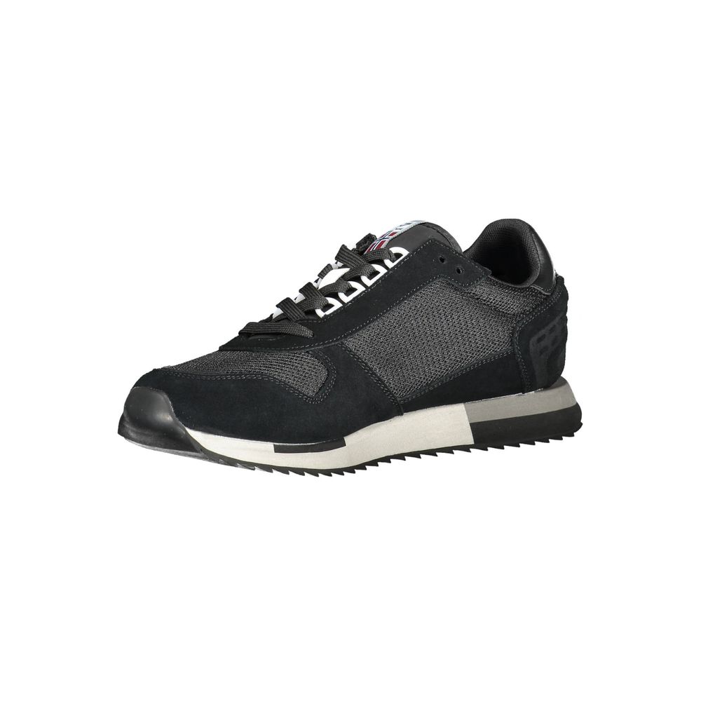 Schwarze Leder Herren Sneaker