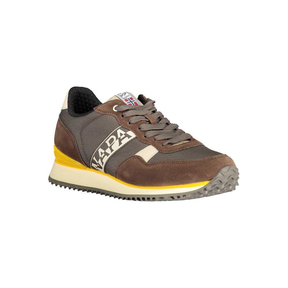 Brown Polyester Men Sneaker