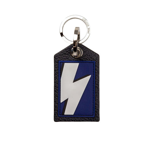 Blue Leather Men Keychain