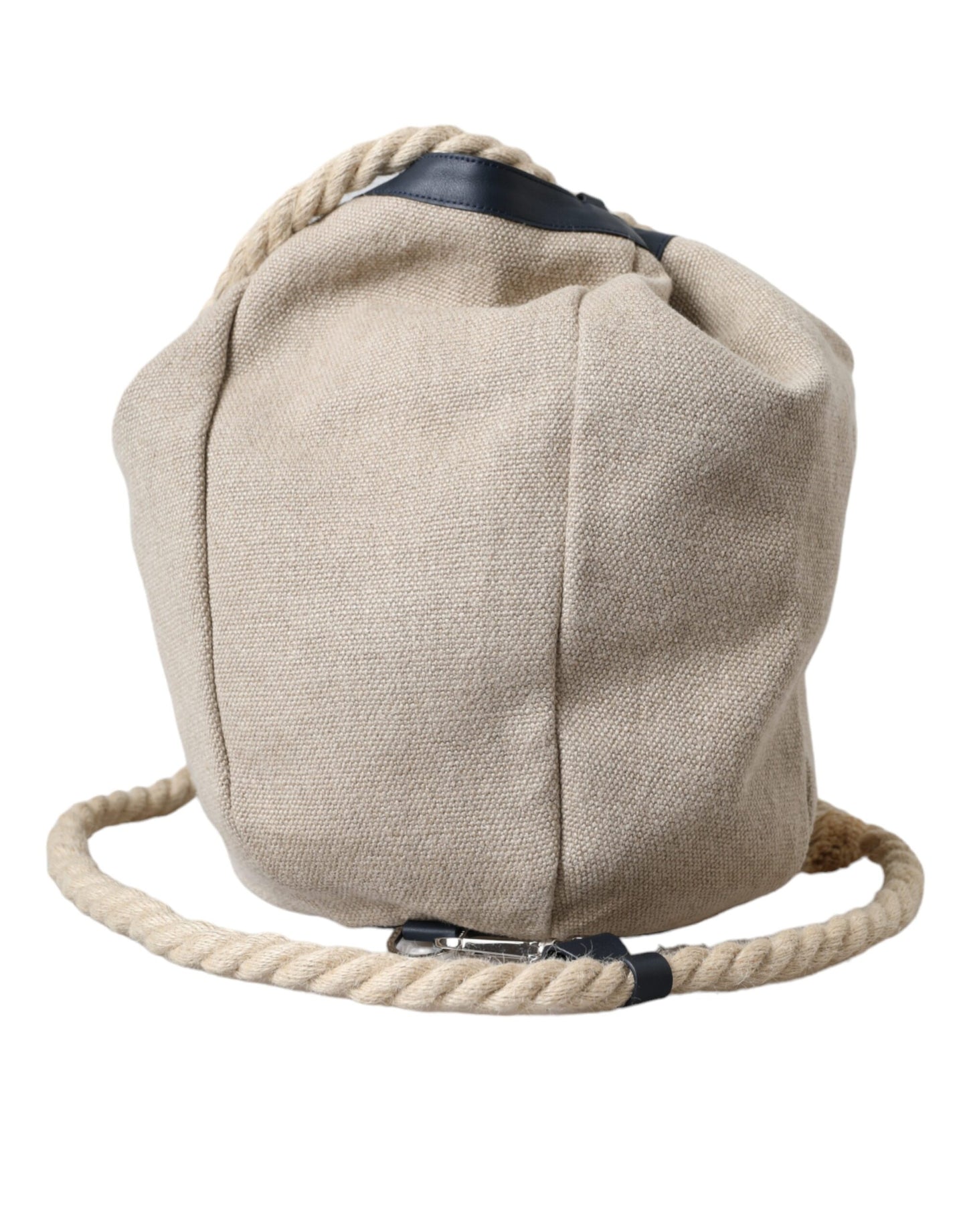 Beige Canvas Stoff Eimer Sack Beutel Handtasche Tasche