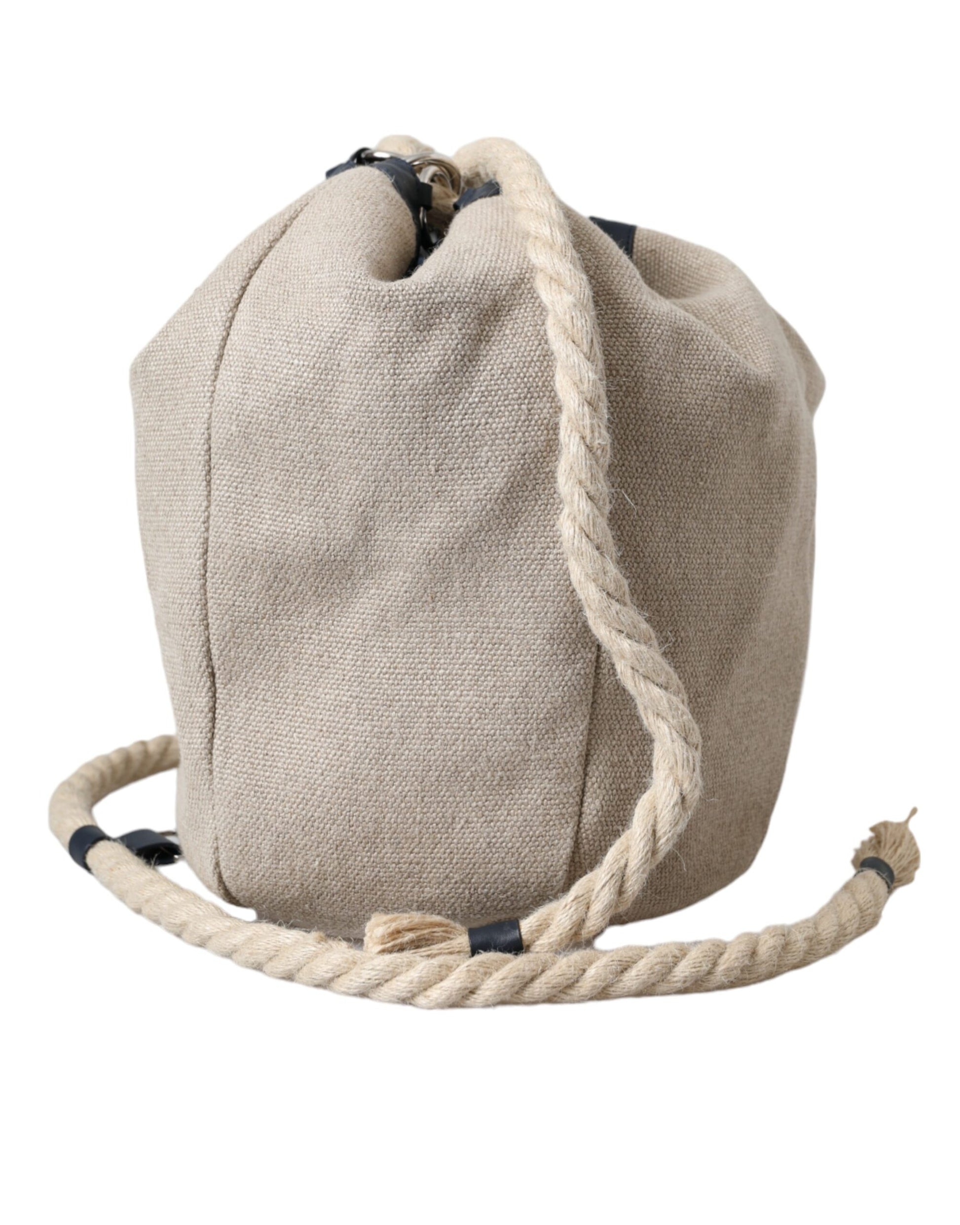 Beige Canvas Stoff Eimer Sack Beutel Handtasche Tasche