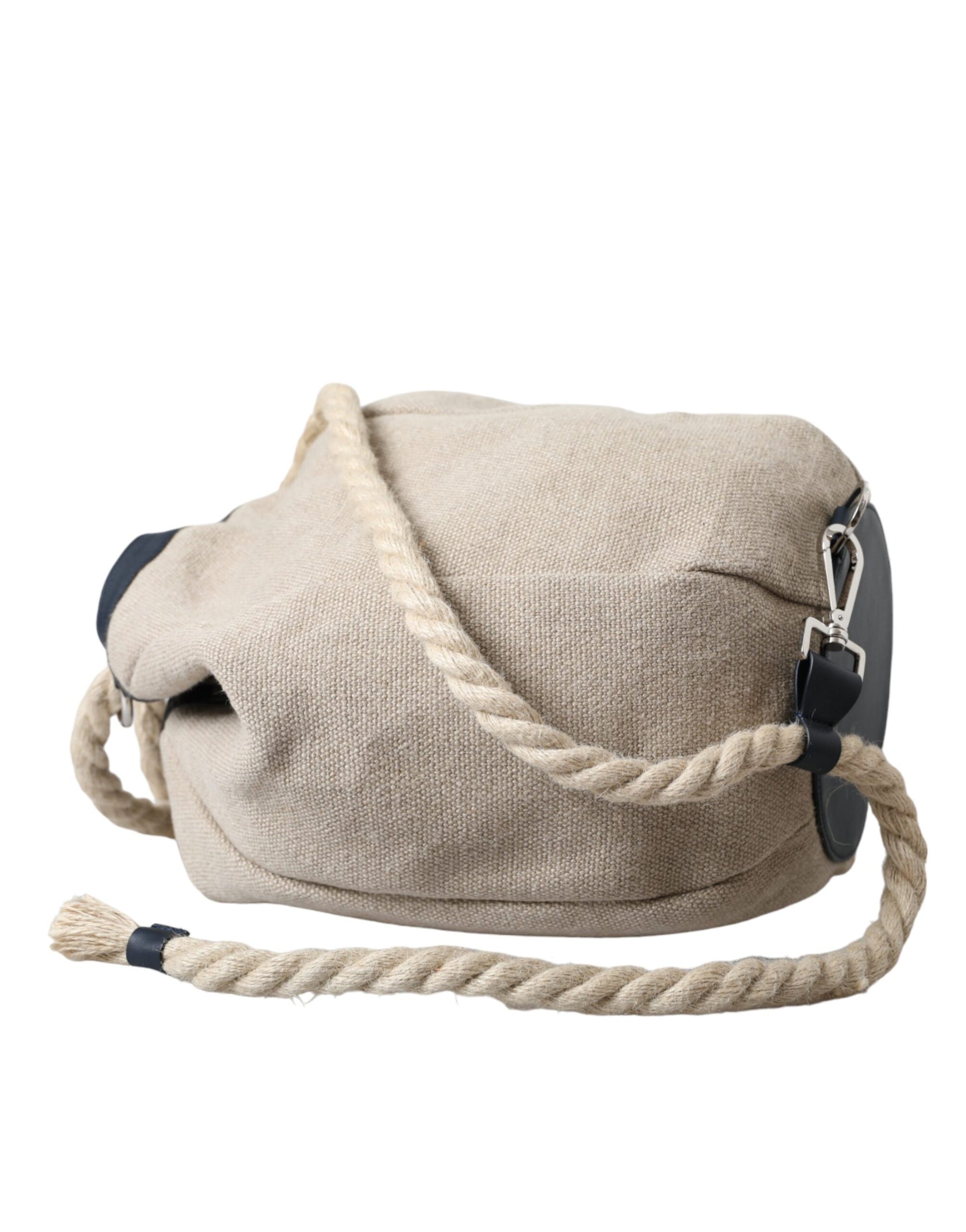 Beige Canvas Stoff Eimer Sack Beutel Handtasche Tasche