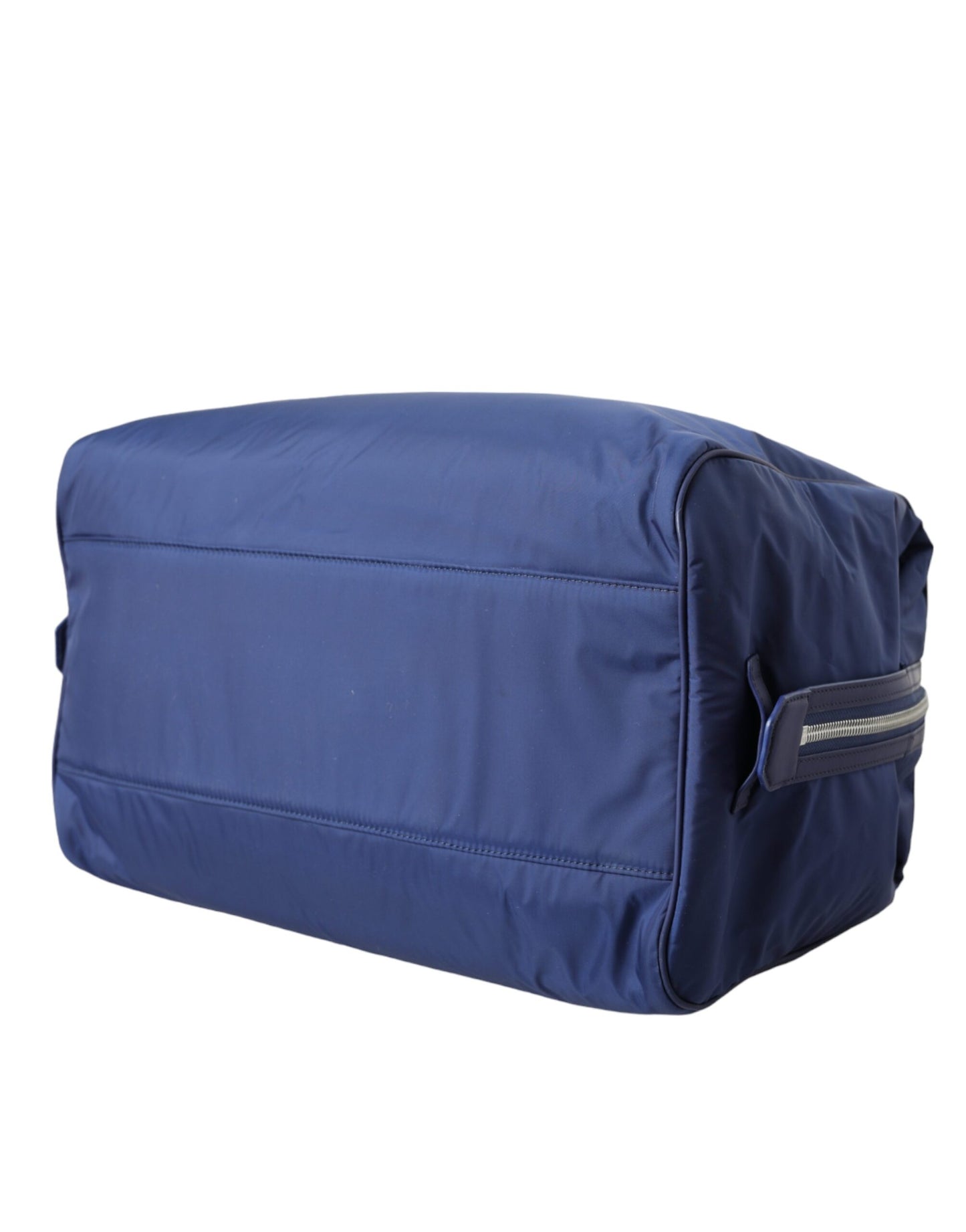 Blue Nylon Calfskin Hand Shoulder Duffel Bag