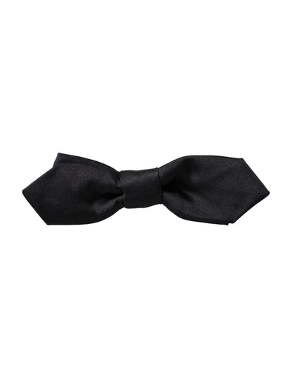 Black Satin Silk Adjustable Neck Men Bow Tie