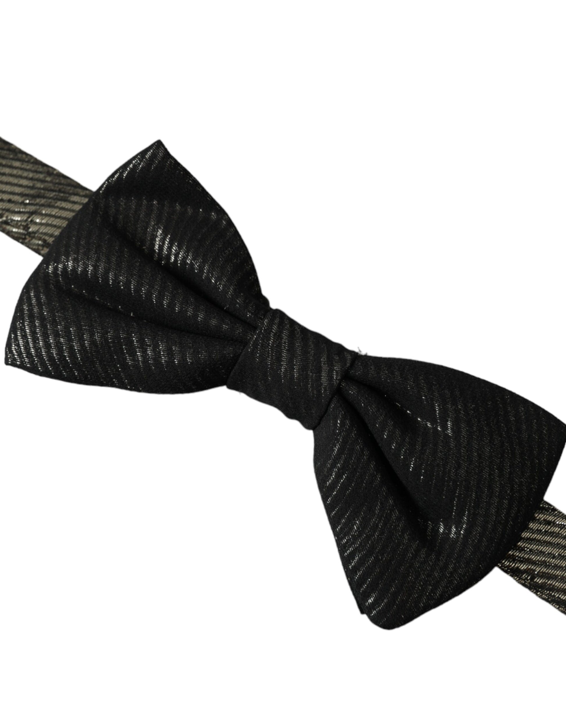 Black Fantasy Silk Adjustable Neck Men Bow Tie