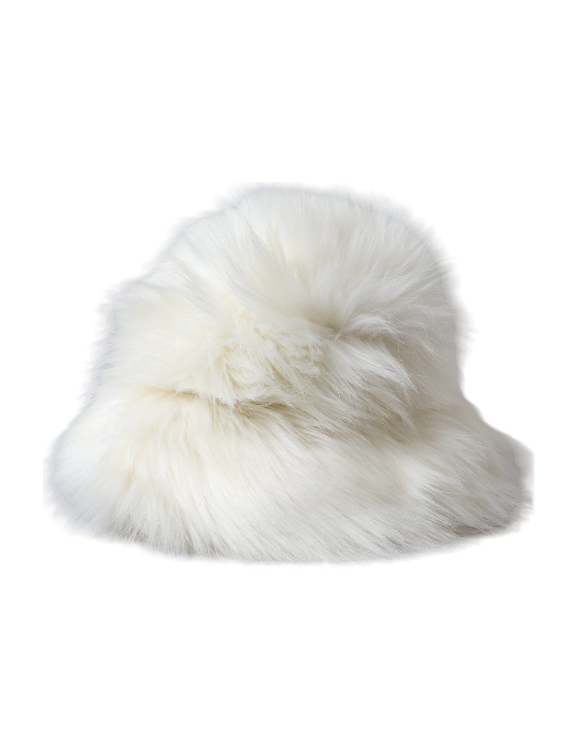 White Acrylic Fur Womens Bucket Hat