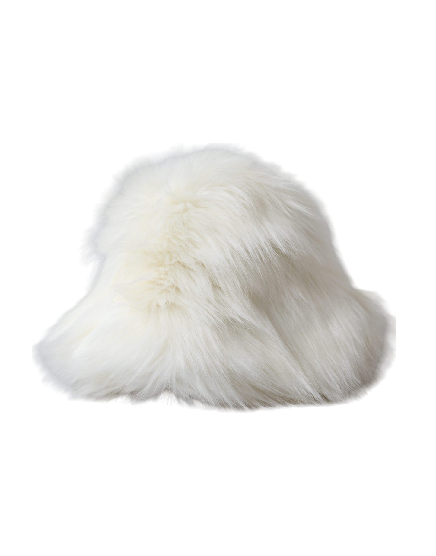 White Acrylic Fur Womens Bucket Hat