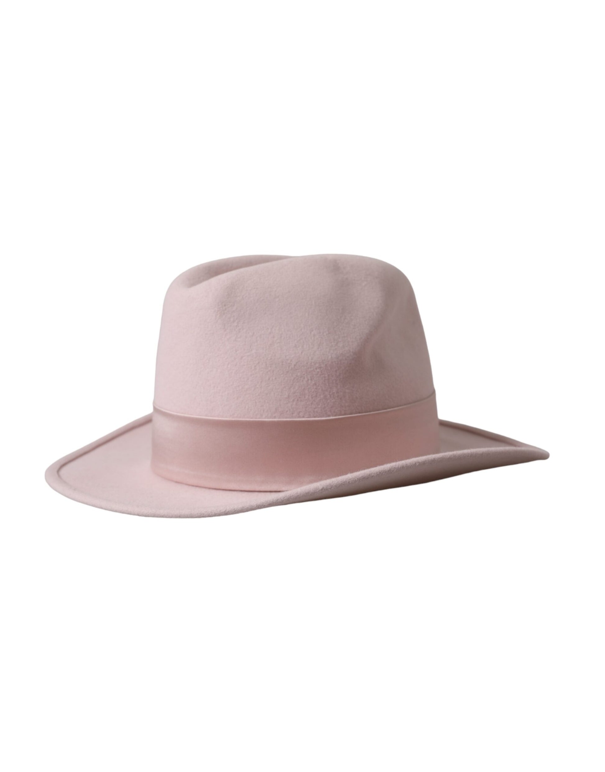 Pinker Fedora Trilby-Hut mit Kaninchenfellmuster für Damen