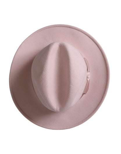 Pinker Fedora Trilby-Hut mit Kaninchenfellmuster für Damen