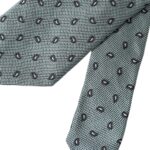 Green 100% Silk Patterned Adjustable Men Tie