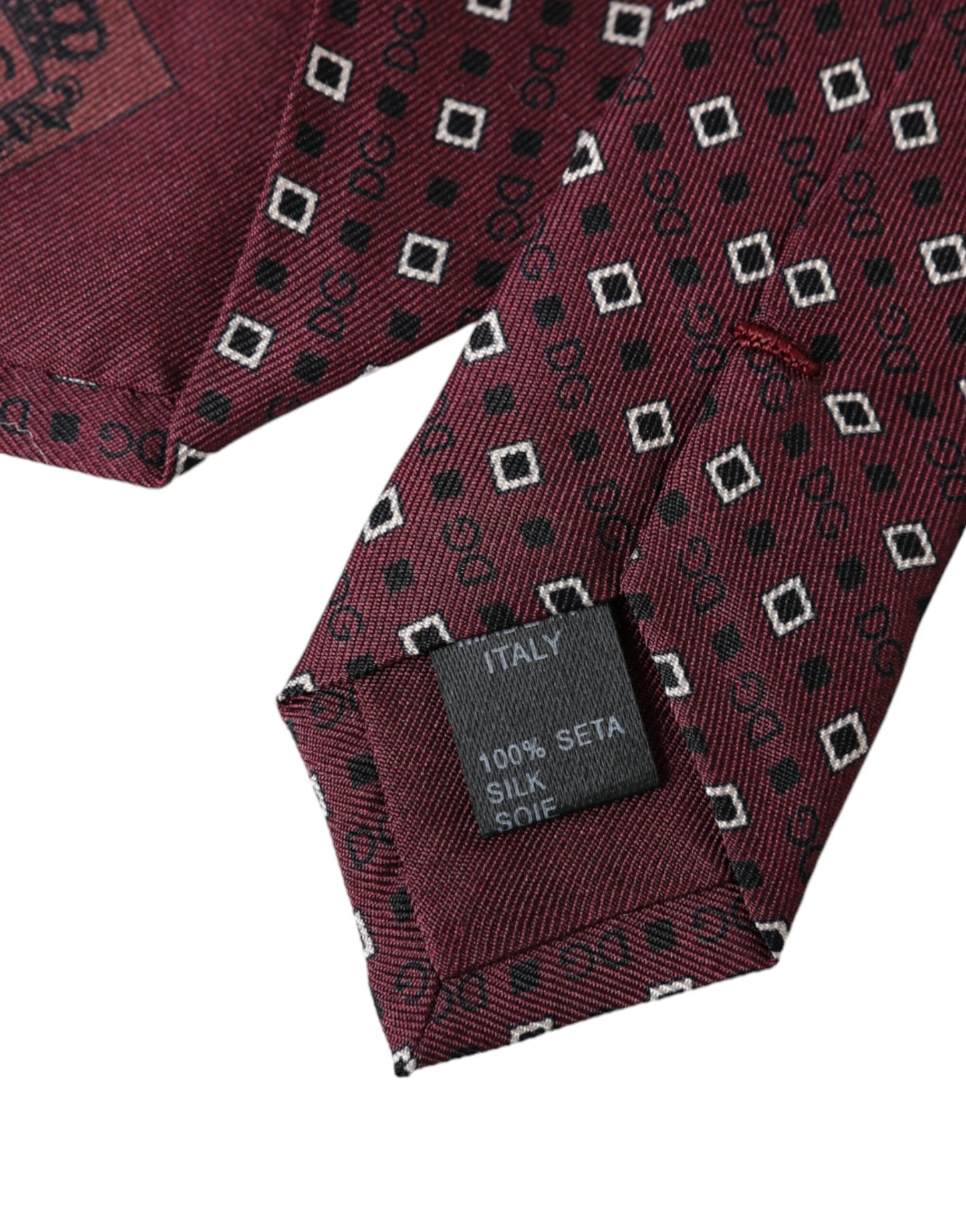 Maroon Silk Branded Logo Adjustable Men Tie