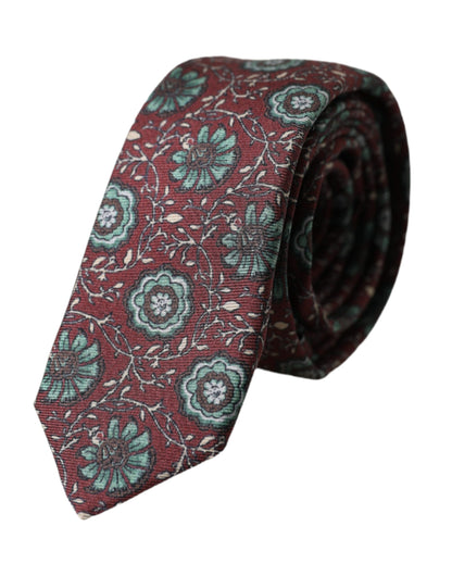 Maroon Floral 100% Silk Adjustable Men Tie