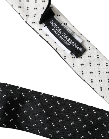 Black White Patterned Adjustable Tie