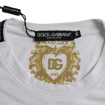 Camiseta de algodón blanca de cuello redondo y manga corta