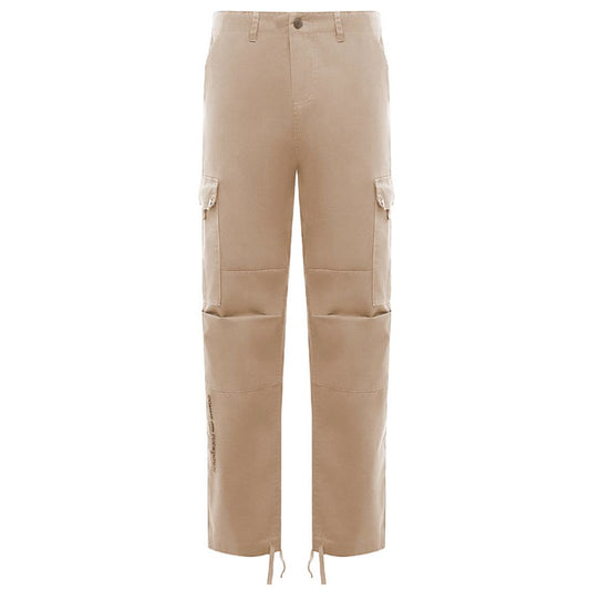 Beige Baumwolljeans und Hose