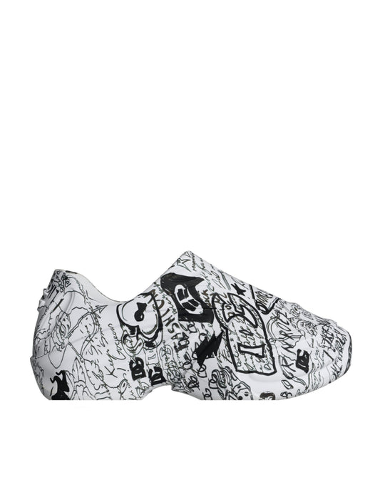 Weiße schwarze Graffiti Daymaster Sneakers Schuhe