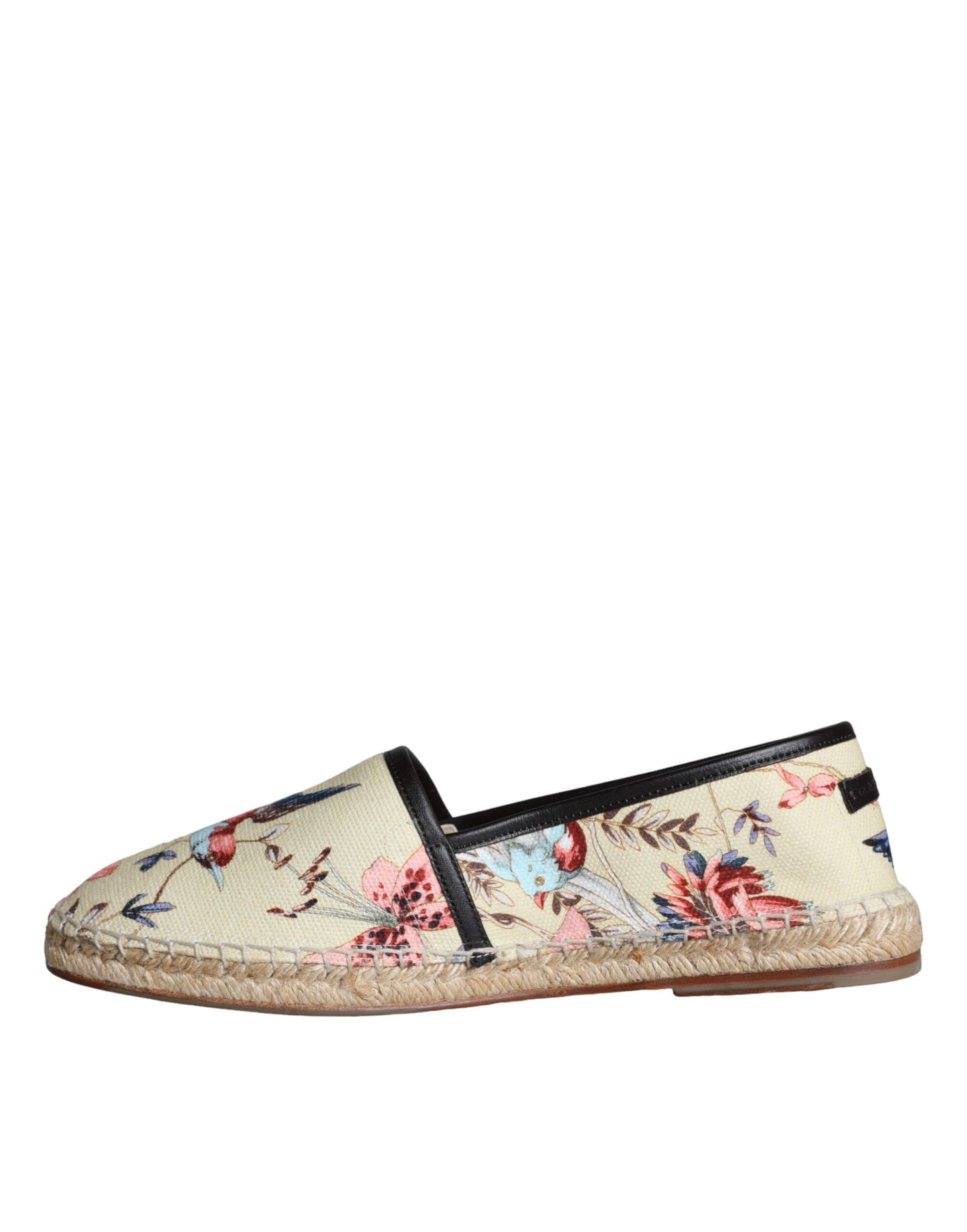 Beige Espadrilles aus Canvas mit Blumenmuster