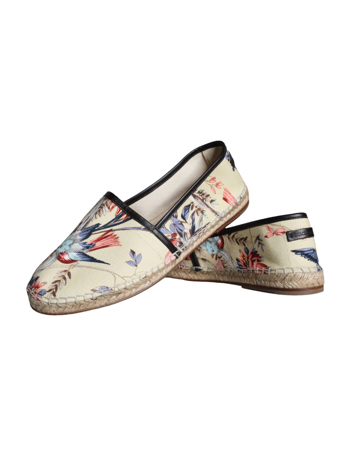 Beige Espadrilles aus Canvas mit Blumenmuster