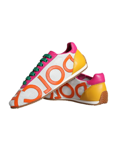 Multicolor Leather Logo Casual Sneakers Shoes