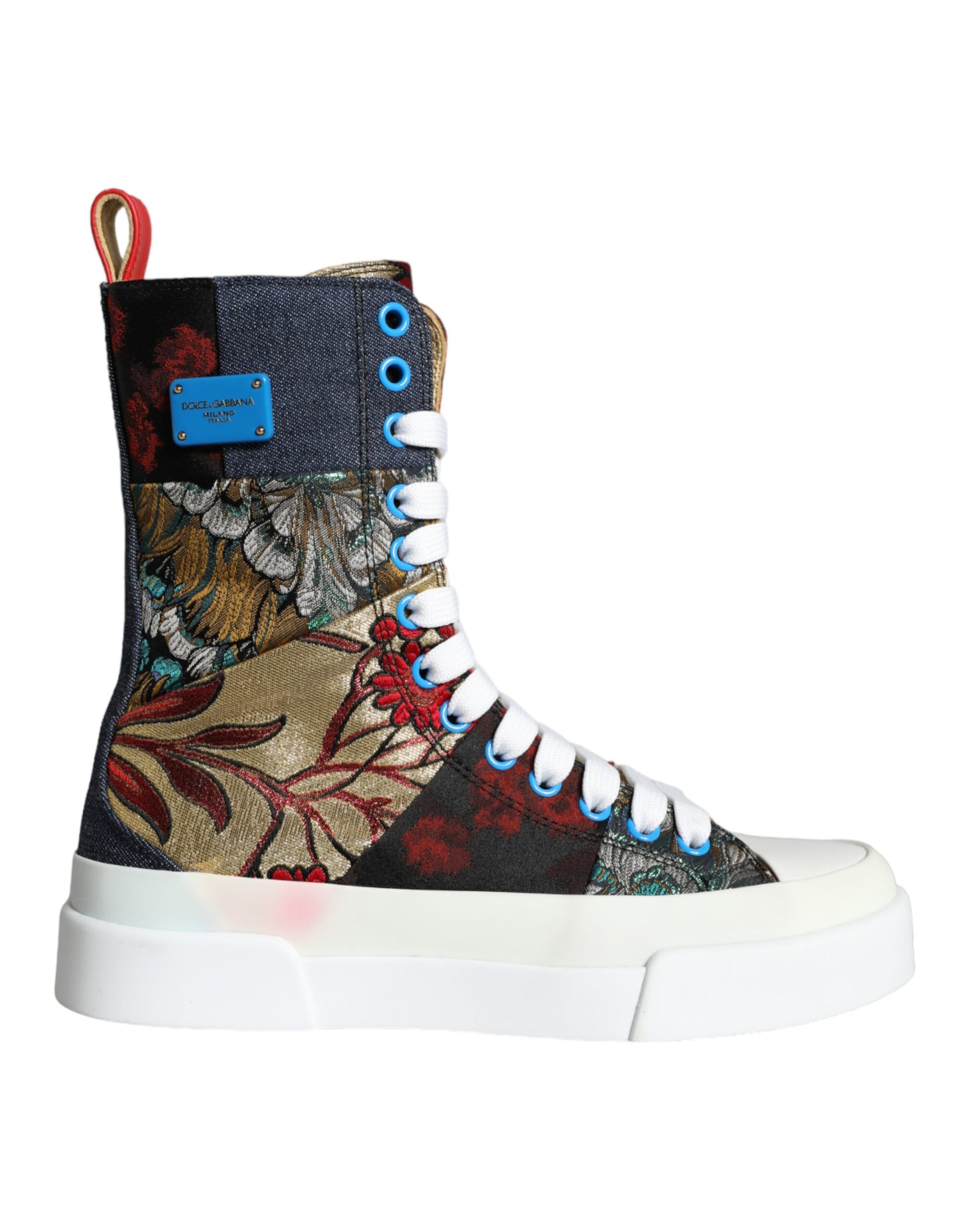 Zapatillas altas con logo de patchwork multicolor