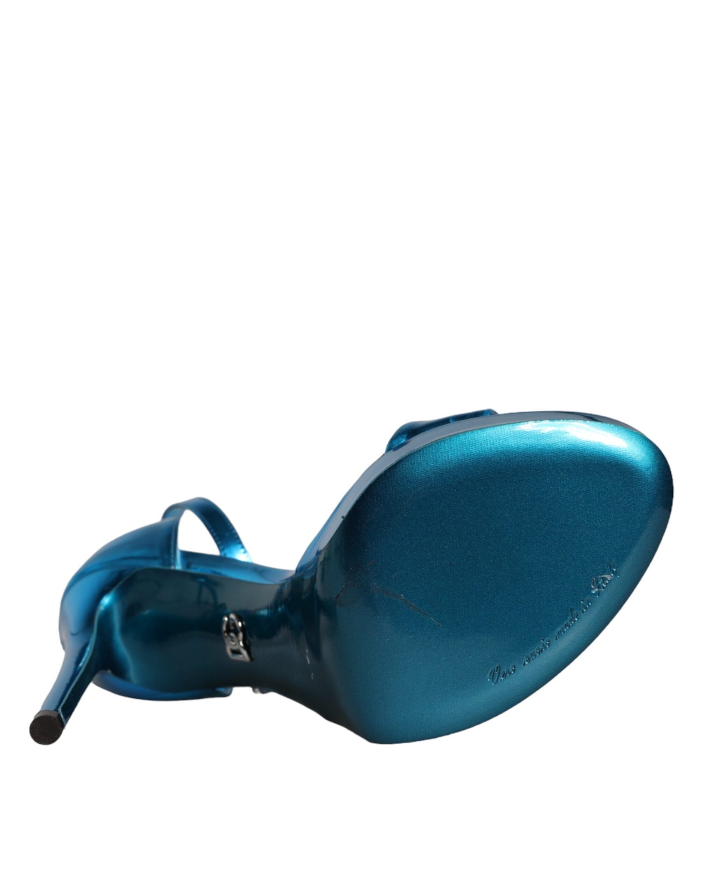 Sandalias Keira de piel azul metalizada