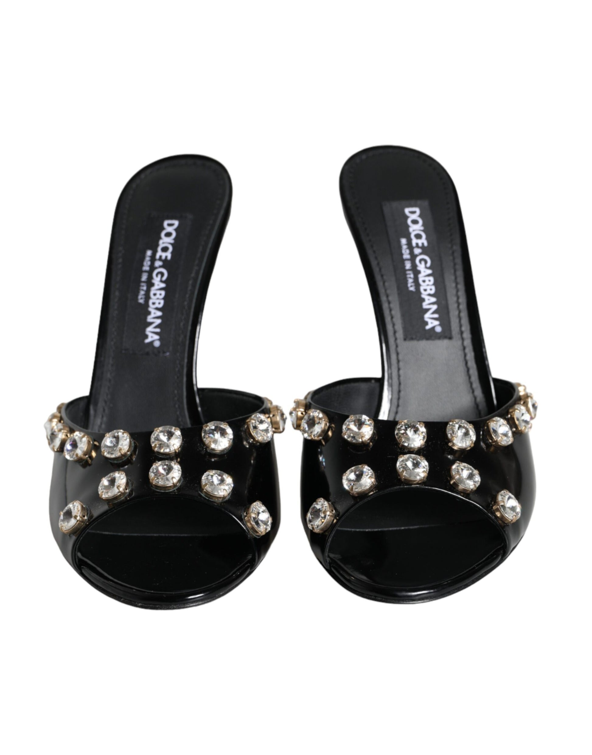 Sandalias Keira con tacones de cristal negros