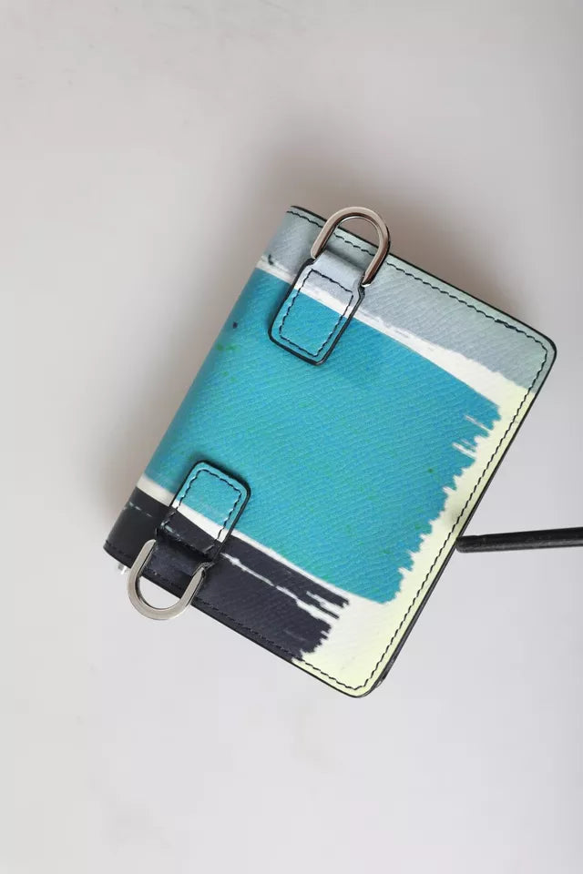 Multicolor Leather DG Logo Bifold Card Holder Wallet