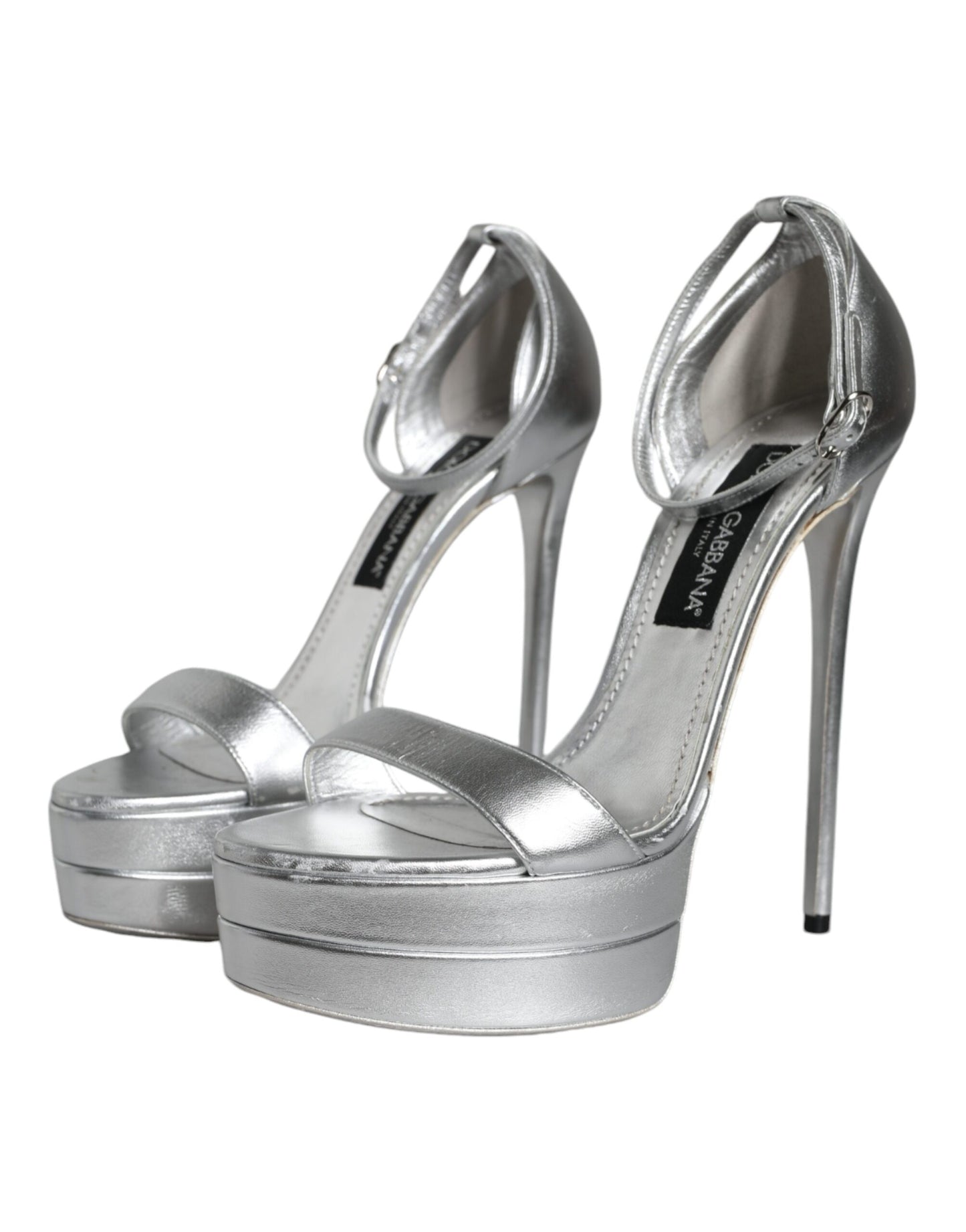 Silber KEIRA Heels Knöchelriemen Sandalen Schuhe