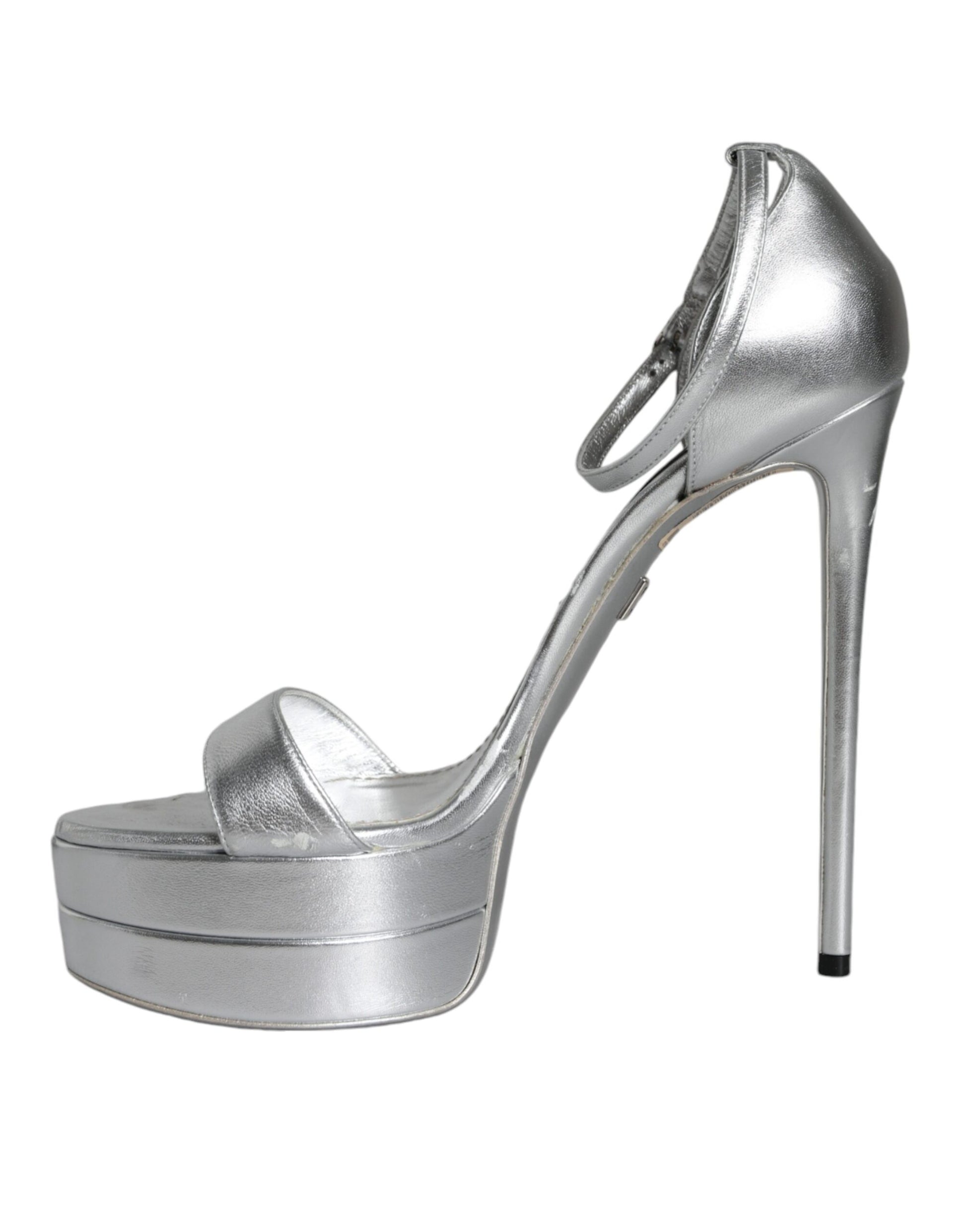 Silber KEIRA Heels Knöchelriemen Sandalen Schuhe