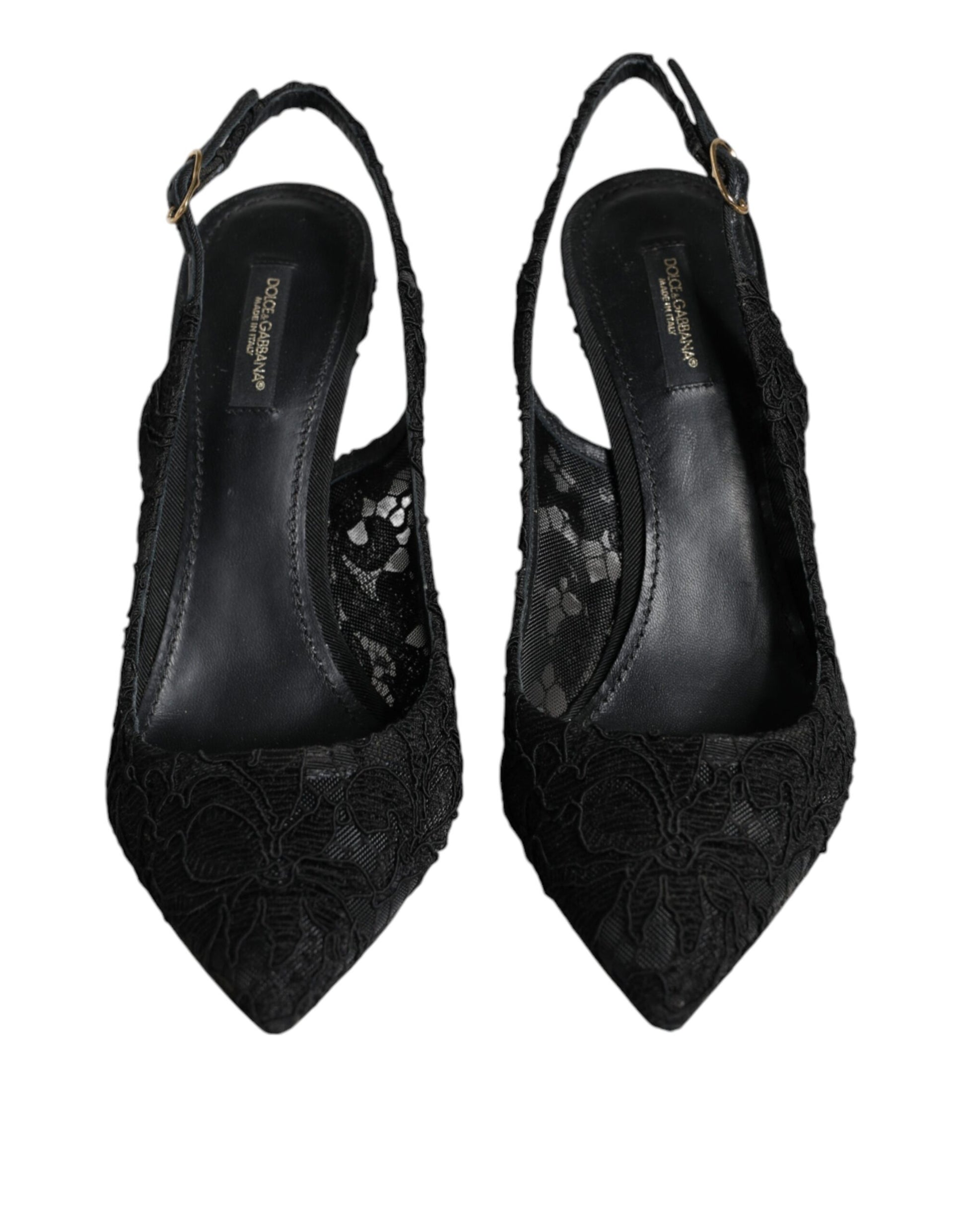 Schwarze Slingback-Schuhe „Taormina“ von Bellucci aus Spitze