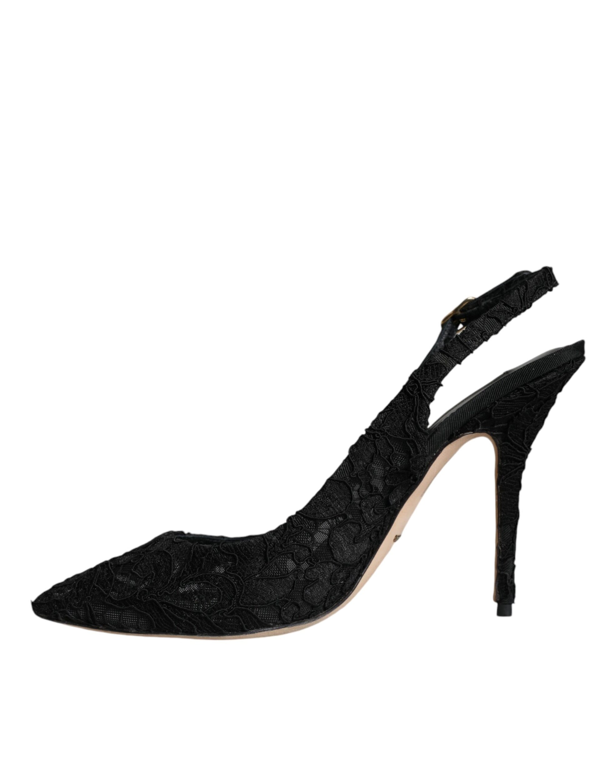 Schwarze Slingback-Schuhe „Taormina“ von Bellucci aus Spitze