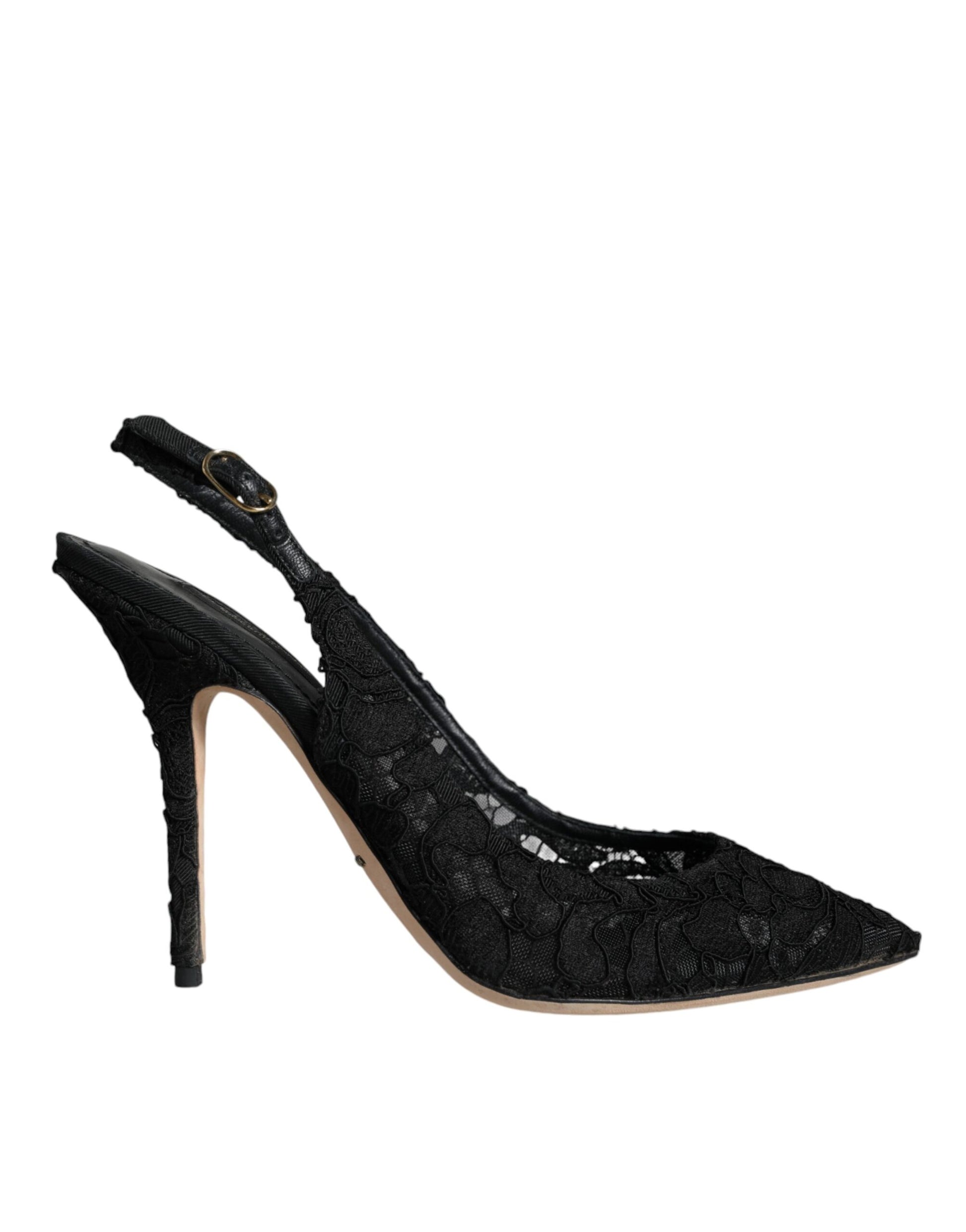 Schwarze Slingback-Schuhe „Taormina“ von Bellucci aus Spitze