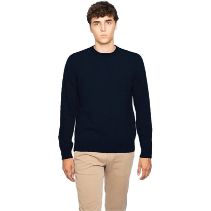 Blue Wool Men's Crewneck Sweater