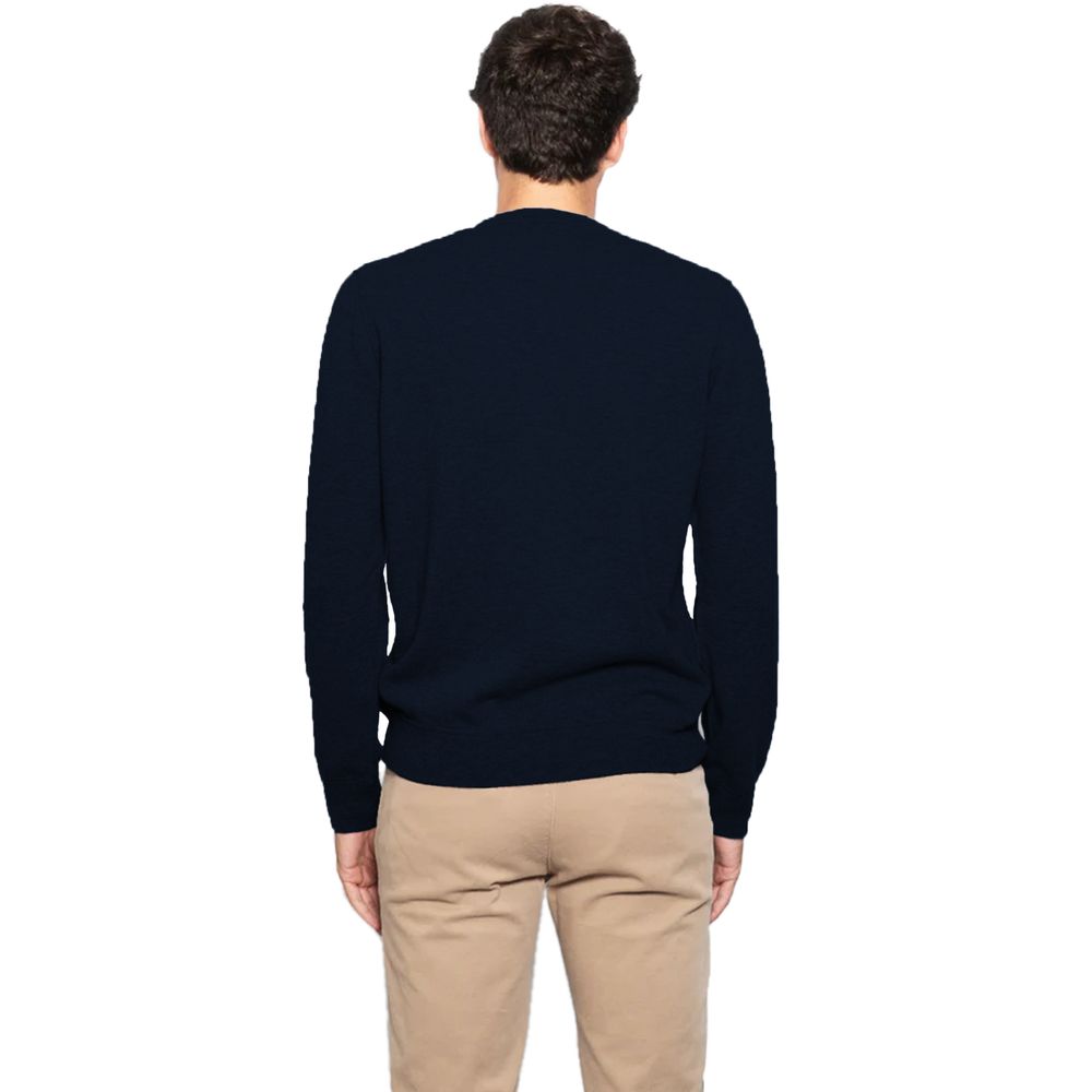 Blue Wool Men's Crewneck Sweater