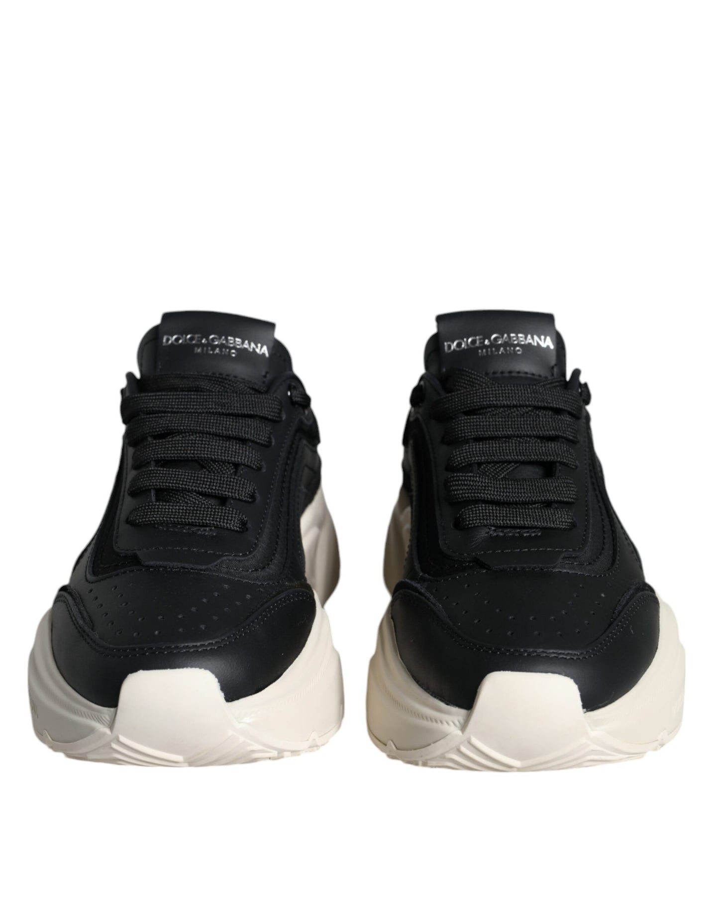 Schwarze weiße DAYMASTER Leder Sneakers Schuhe