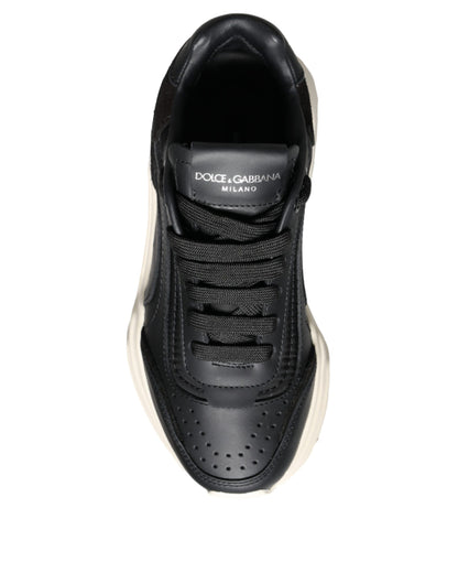 Schwarze weiße DAYMASTER Leder Sneakers Schuhe