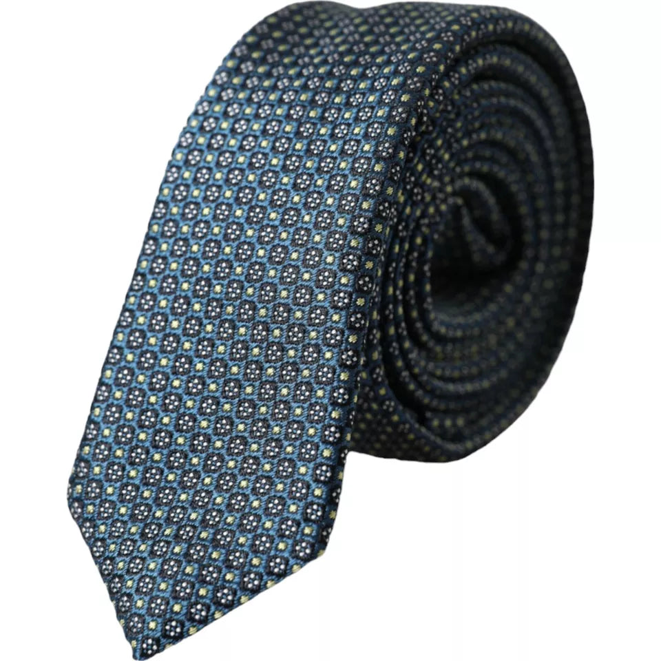 Green Patterned 100% Silk Adjustable Men Tie