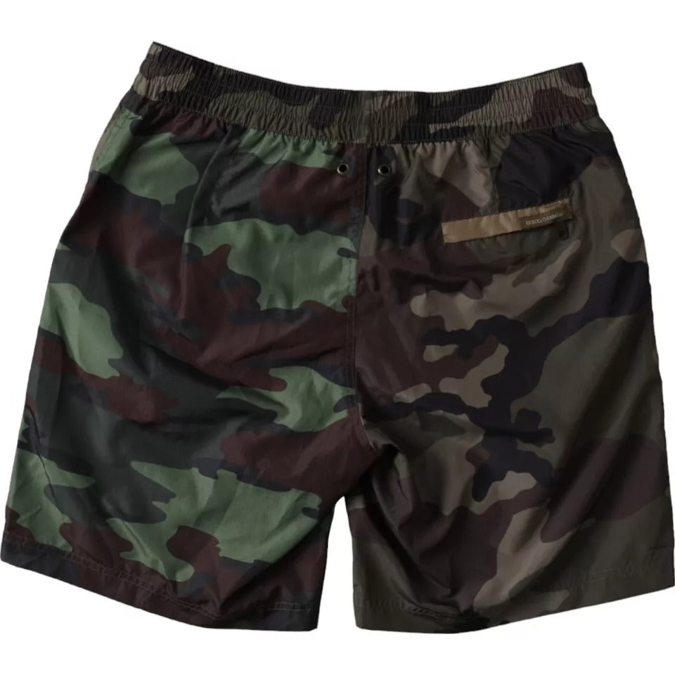 Mehrfarbige Camouflage Patchwork Beachwear Shorts Bademode