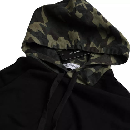 Sudadera con capucha y estampado de camuflaje negro