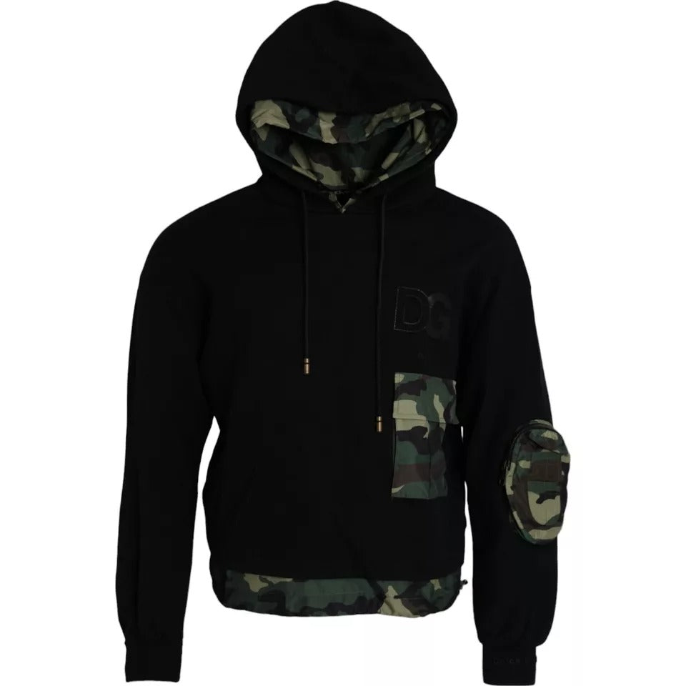 Schwarzer Camouflage Kapuzenpullover