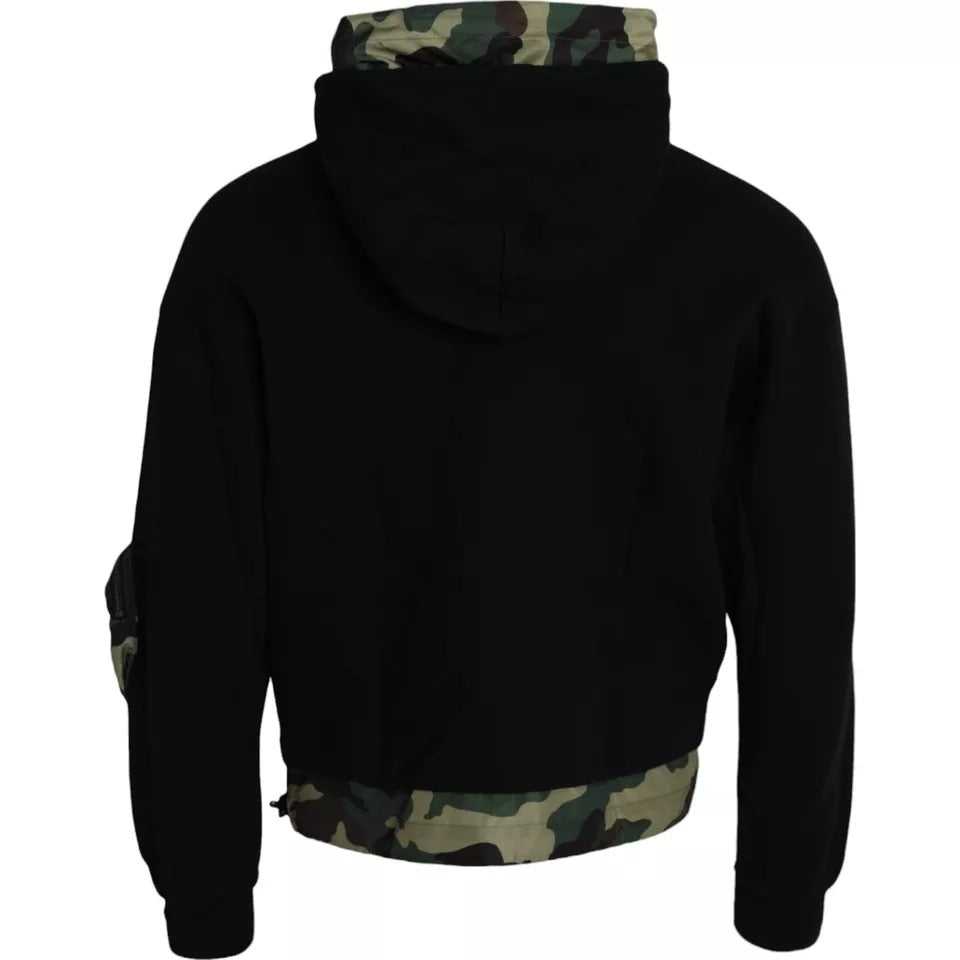 Schwarzer Camouflage Kapuzenpullover