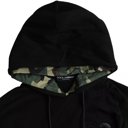 Schwarzer Camouflage Kapuzenpullover